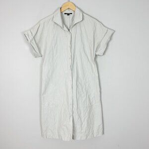Kal Rieman Kimono Shirt Dress Light Gray Size Small Casual Crinkly Women's